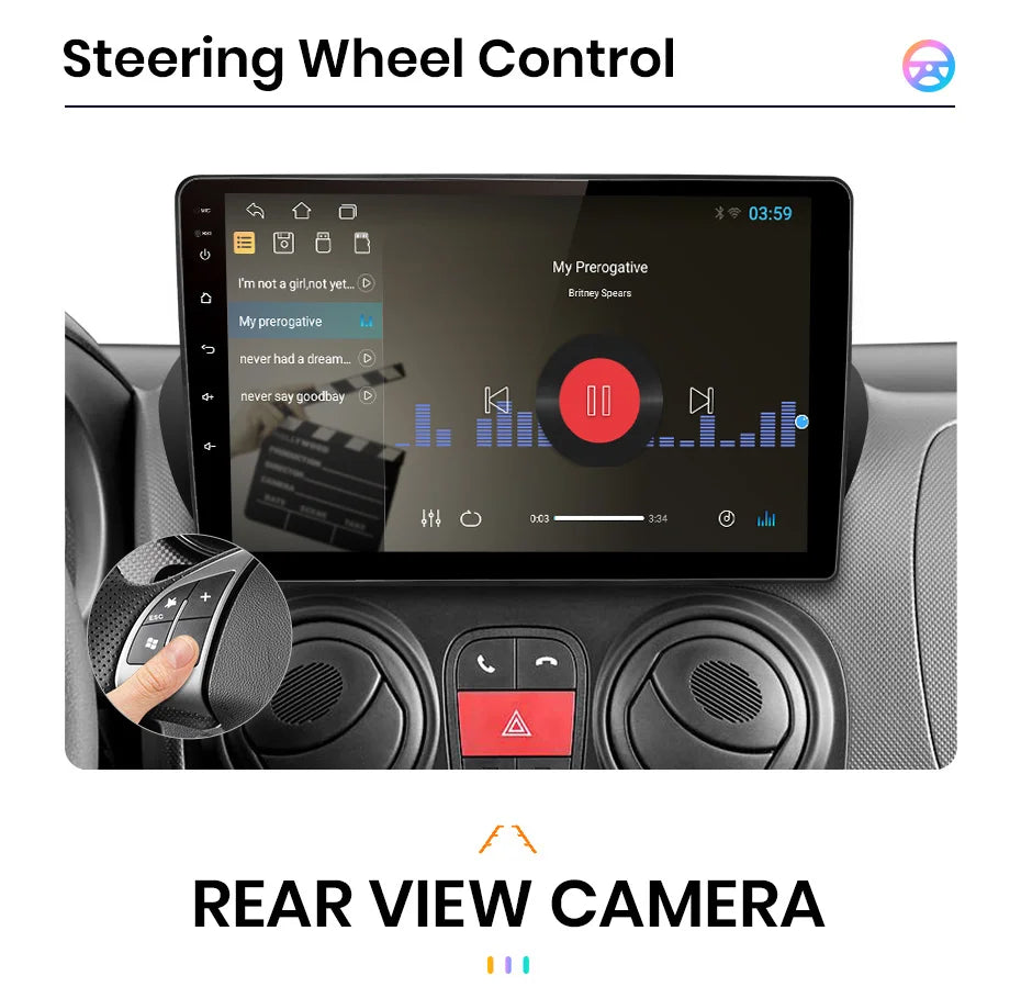 CarPlay 9" AWESAFE for Fiat Fiorino and Citroen Nemo