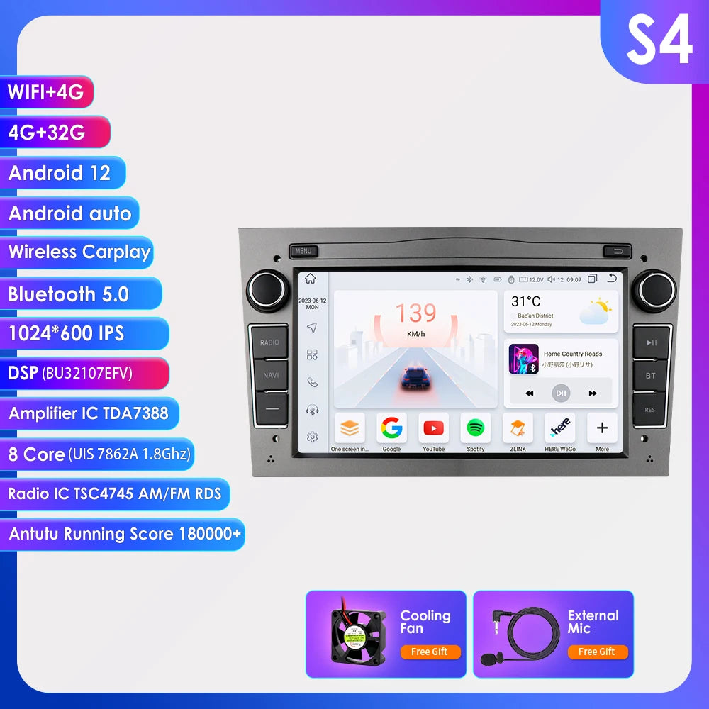 Autoradio da 7" per Opel Astra H/J 2004-2010 Corsa C/D 2004-2013