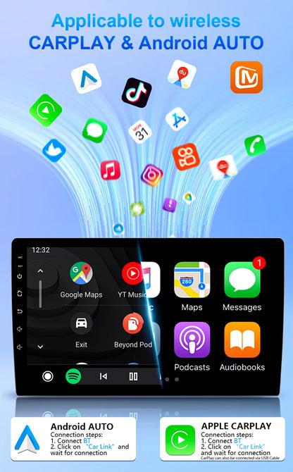 Autoradio Android 13 10" 1DIN para Jeep Compass/Patriot 2011-2017