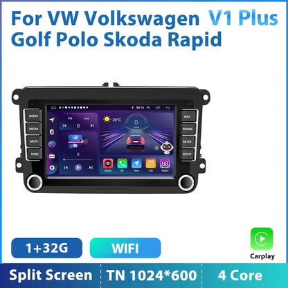 Podofo Android 11 7" 2 Din Car Radio for VW, Skoda and Seat – CarPlay and GPS