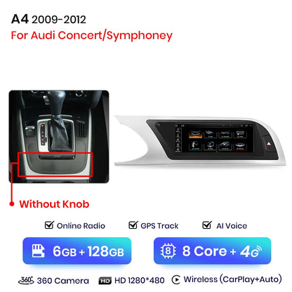 CarPlay Android Auto 8.8" 1 Din for Audi A4L 2009-2016
