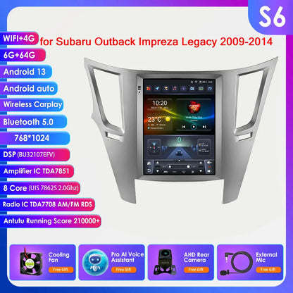 9.7" Tesla Style 2DIN Android 13 Radio for Subaru Legacy 2009-2014