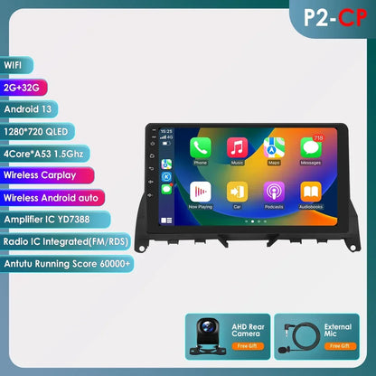 Autoradio 9" 2 Din Android 13 per Mercedes Benz Classe C W204 S204 2007-2010