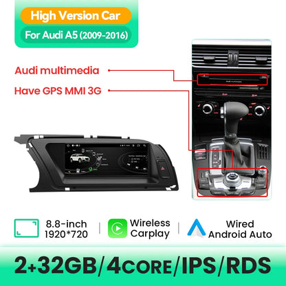 8.8" CarPlay Android Auto for Audi A5 2009-2016