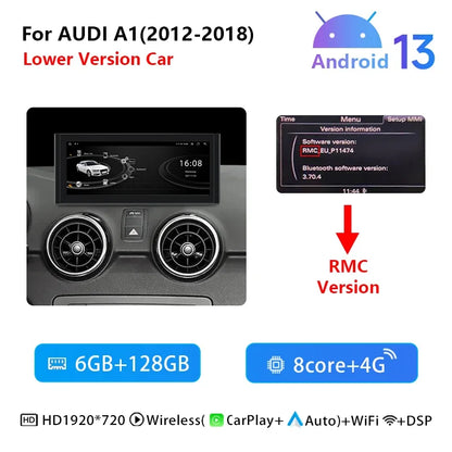CarPlay Android 13 de 10.25" para Audi A1 2012-2018
