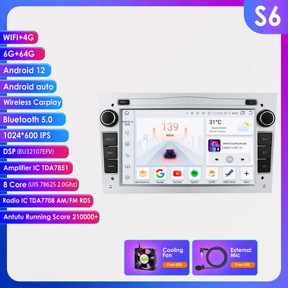 Autoradio da 7" per Opel Astra H/J 2004-2010 Corsa C/D 2004-2013