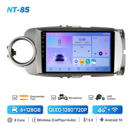 Autoradio GPS Android CarPlay Toyota Yaris 2012-2017 da 9"