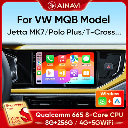 Autoradio Android 13 2DIN da 9" per Volkswagen Polo, T-Cross, T-Roc, Passat B8, Jetta MK7