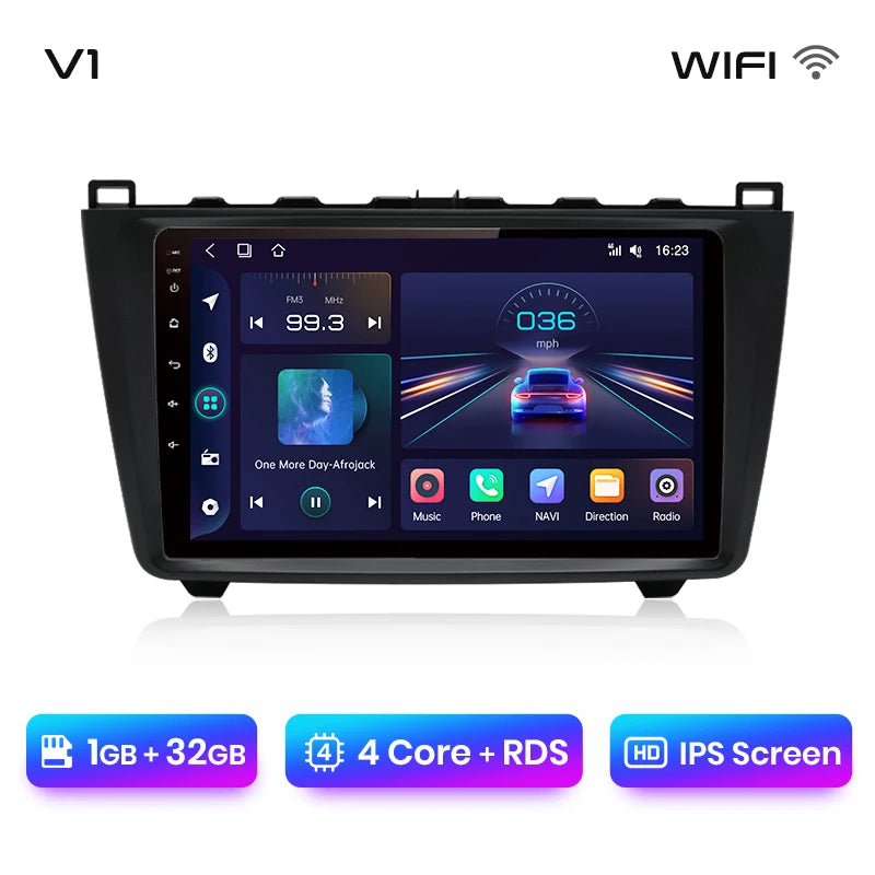 Car radio 9" 2DIN Android 12 for Mazda 6 2007-2012