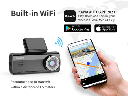 Dashcam KAWA D8 4K con Dual-Cam y GPS, 3-5'' AutoRadioCanario