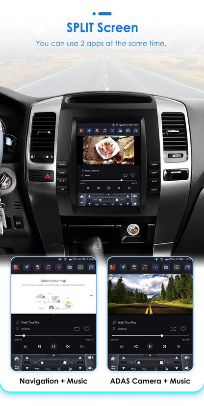Autoradio Android 13 da 9,7" Double Din per Land Cruiser Prado 120 / Lexus GX470 2002-2009