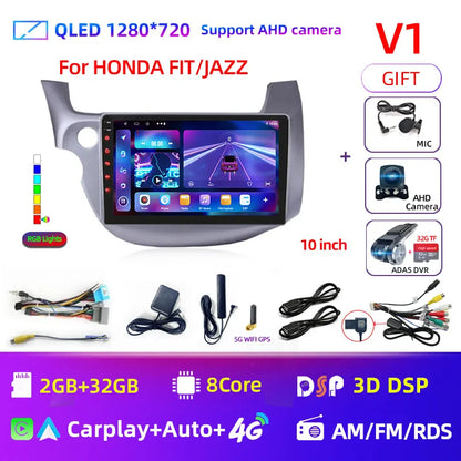 Car radio Honda Fit Jazz 2008-2013 10" Android 12 Double Din