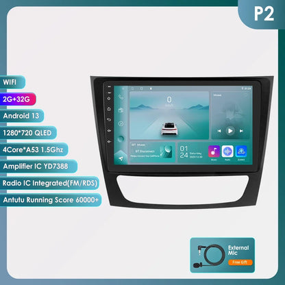 Autoradio Android 12, 9" para Mercedes E-class 2002-2009