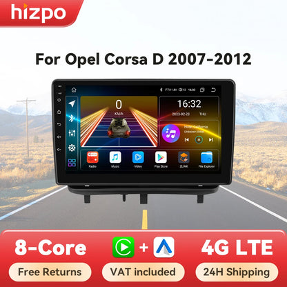 Autoradio 9'' 2Din Android 13 per Opel Corsa D 2007-2013 - CarPlay, GPS, 4G, Wi-Fi, 8 GB+128 GB