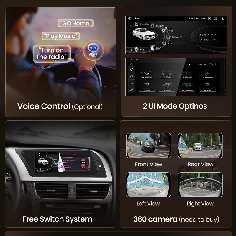 CarPlay Android Auto 8.8" 1 Din for Audi A4L 2009-2016