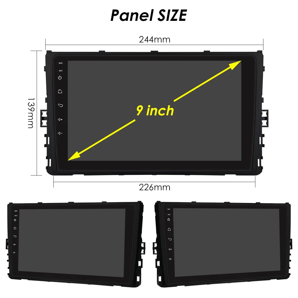 9" 2DIN Android 13 Car Stereo for VW T-Roc T-Cross Polo 2018-2021