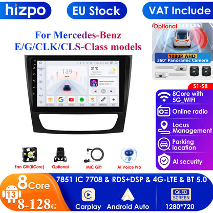 Autoradio Android 12, 9" para Mercedes E-class 2002-2009