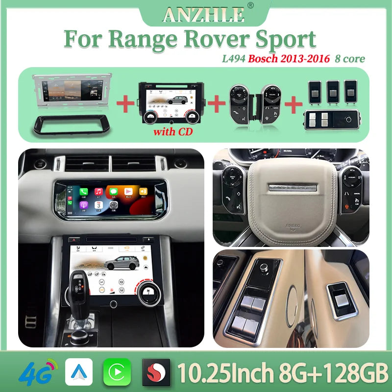 Android 13 10.25" 1 Din car radio for Range Rover Vogue/Sport 2013-2017