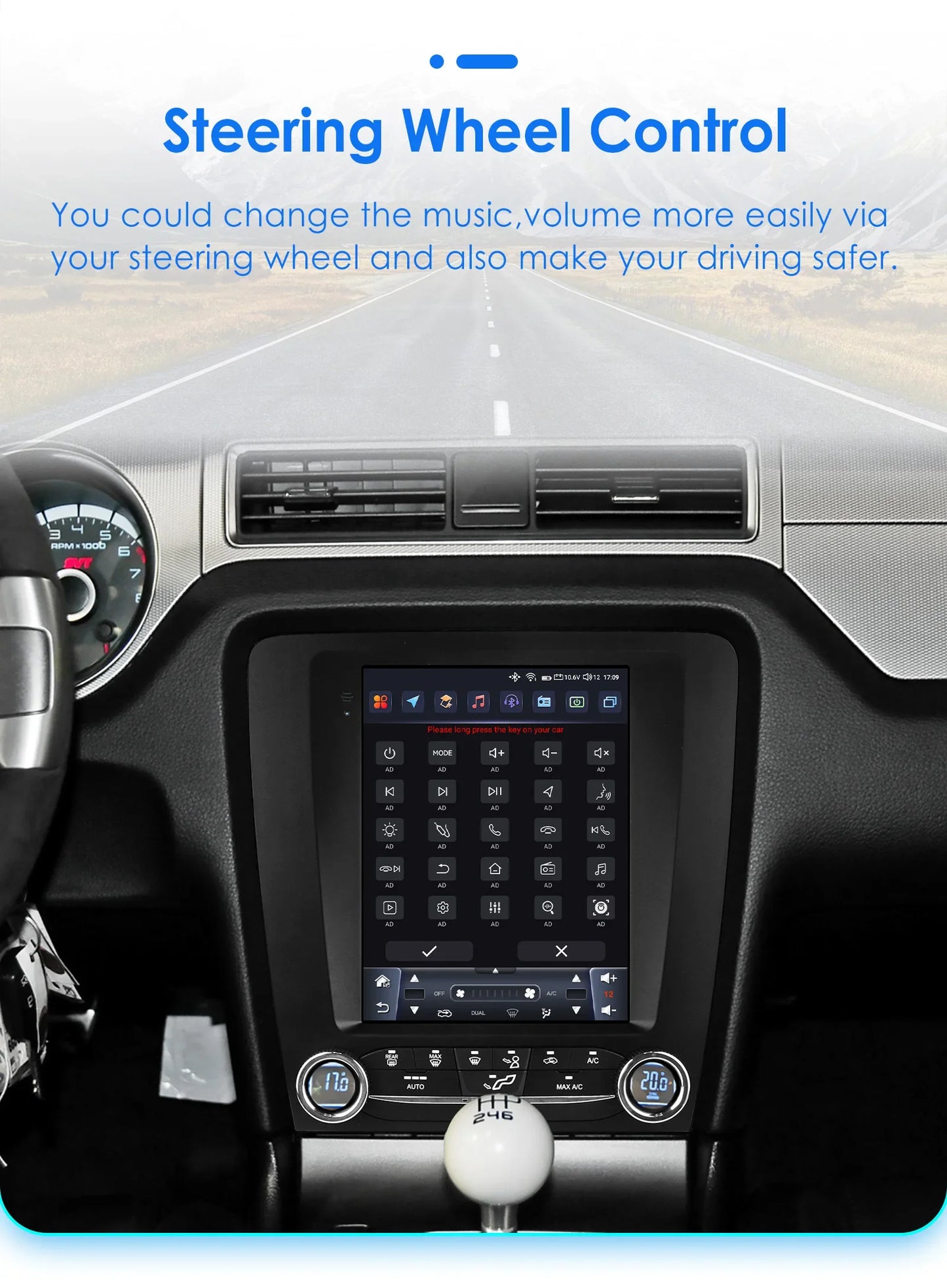 Autoradio Android 13 da 9,7" per Ford Mustang 2010-2014 - CarPlay, GPS, 4G, 8Core