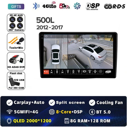 10.1" 2DIN Car Stereo for Fiat 500L/Egea/Doblo 2012-2017