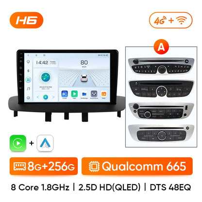 Autoradio 9" 2DIN CarPlay para Renault Megane 2008-2014