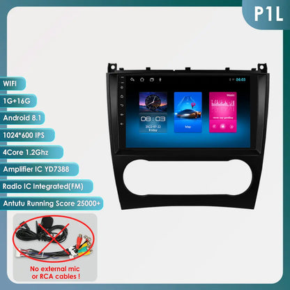 OSSURET 9" Android 12 Autoradio GPS Stereo per Mercedes Benz CLC W203 C180 C200 CLK200 CLK W209 4G 8Core 2din