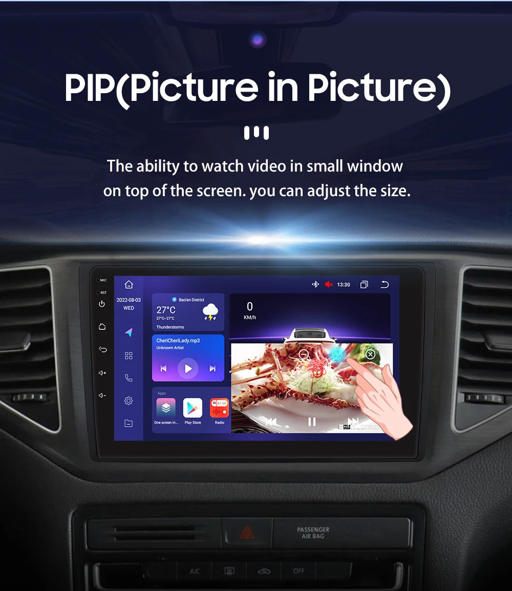 9" 2DIN Android 13 Car Stereo for VW T-Roc T-Cross Polo 2018-2021