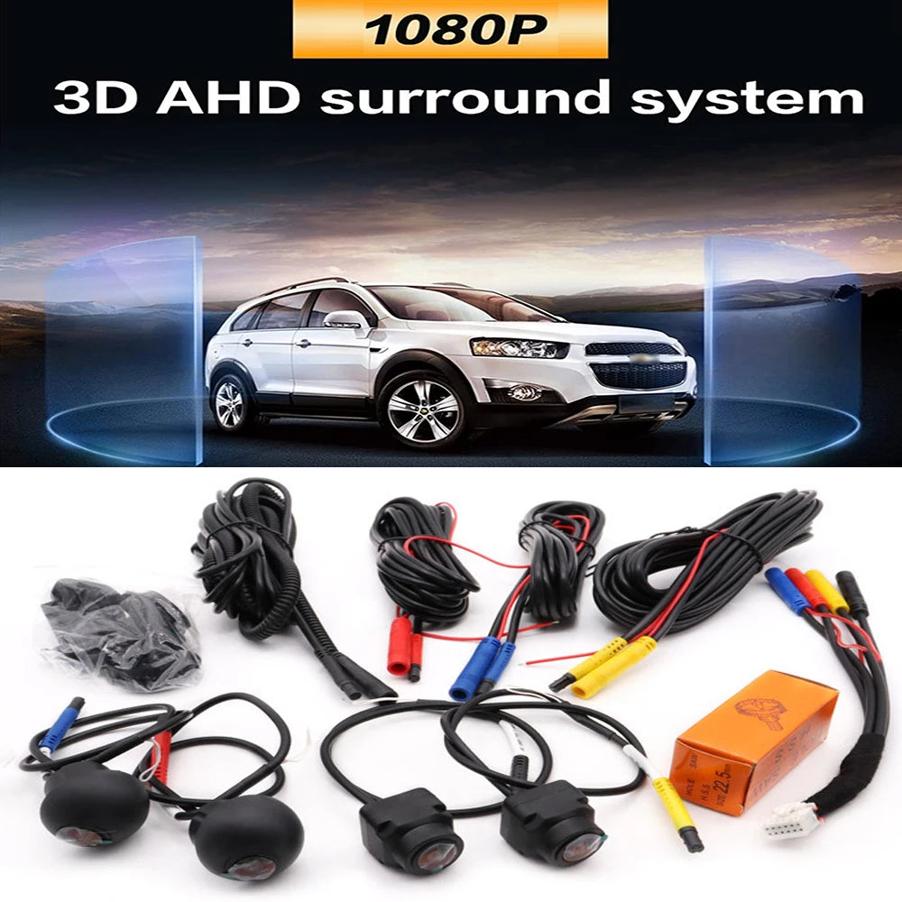 Telecamera AHD a 360° con visione notturna per radio Android da 3"