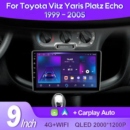 Android 13 CarPlay per Toyota Yaris 1999-2005 9" GPS