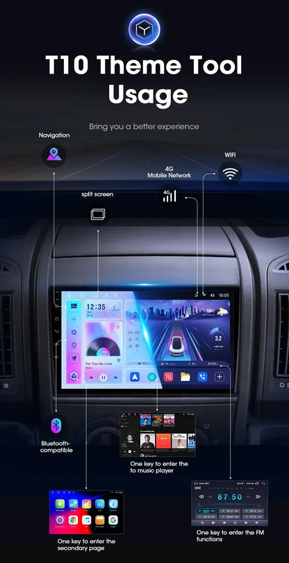 Autoradio 9" 2DIN Android per Fiat Ducato 2006-2022