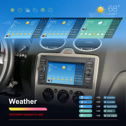 Autoradio 7" Double Din per Ford Kuga 2008-2011 - CarPlay, Android Auto, GPS e riproduzione multimediale