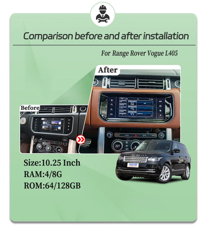 Android 13 10.25" 1 Din car radio for Range Rover Vogue/Sport 2013-2017