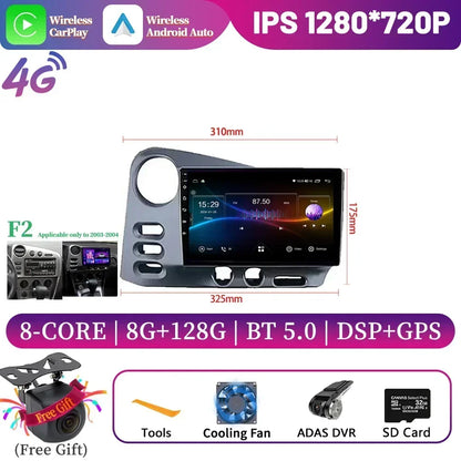 9" Android 14 CarPlay for Toyota Matrix 2003-2008 and Pontiac Vibe 2003-2004