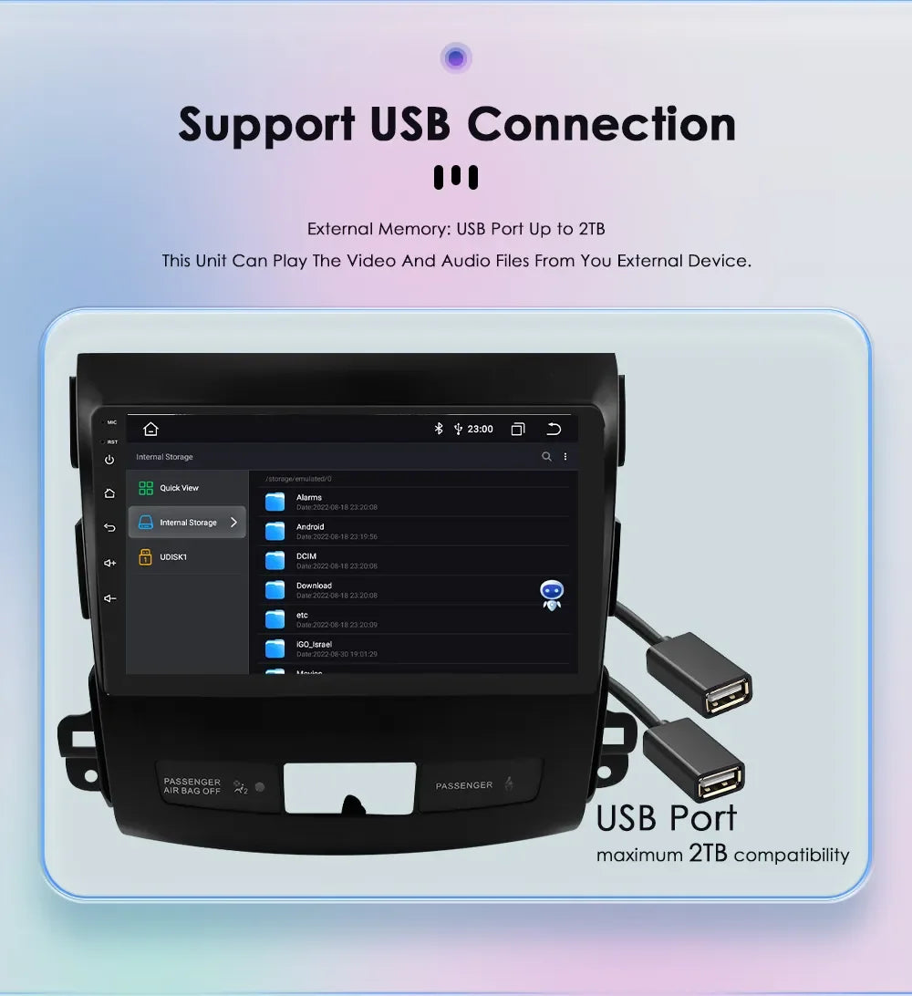 Car radio 9" 2 DIN for Mitsubishi Outlander 2005-2011