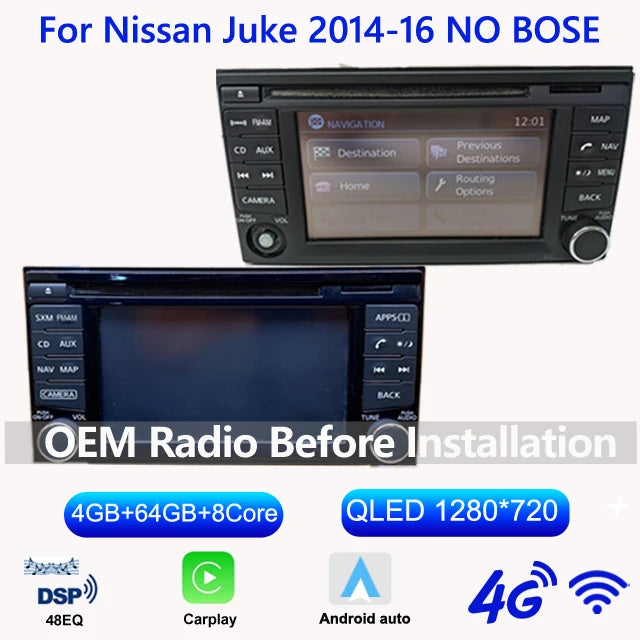 GPS Radio 9" Nissan Juke 2010-2019 DSP 8-Core