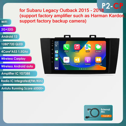 Android 9" 2DIN CarPlay radio for Subaru Legacy 2015-2018