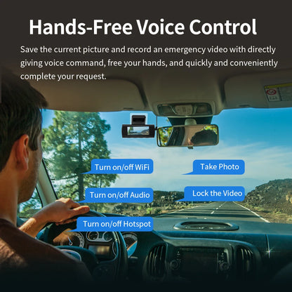 Dashcam KAWA D8 4K con Dual-Cam y GPS, 3-5'' AutoRadioCanario