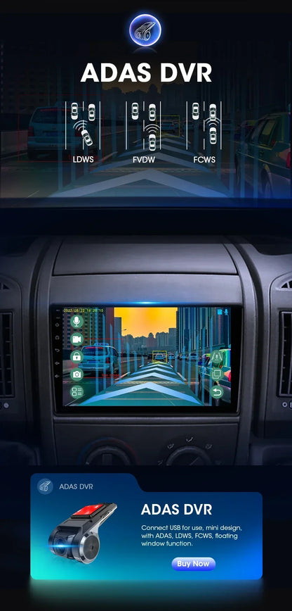 Autoradio 9" 2DIN Android per Fiat Ducato 2006-2022