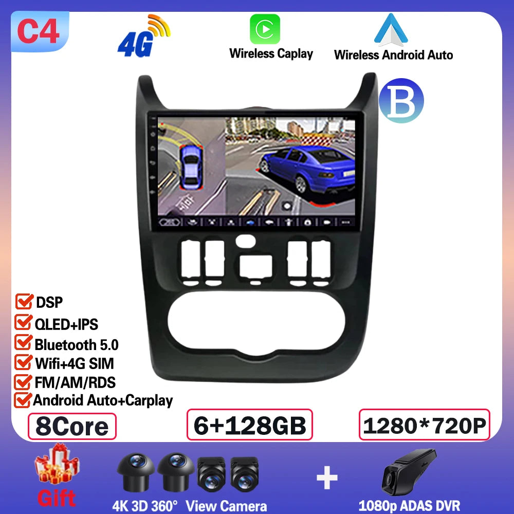 Android 13, 9" One Din, per Dacia Duster 2009-2015