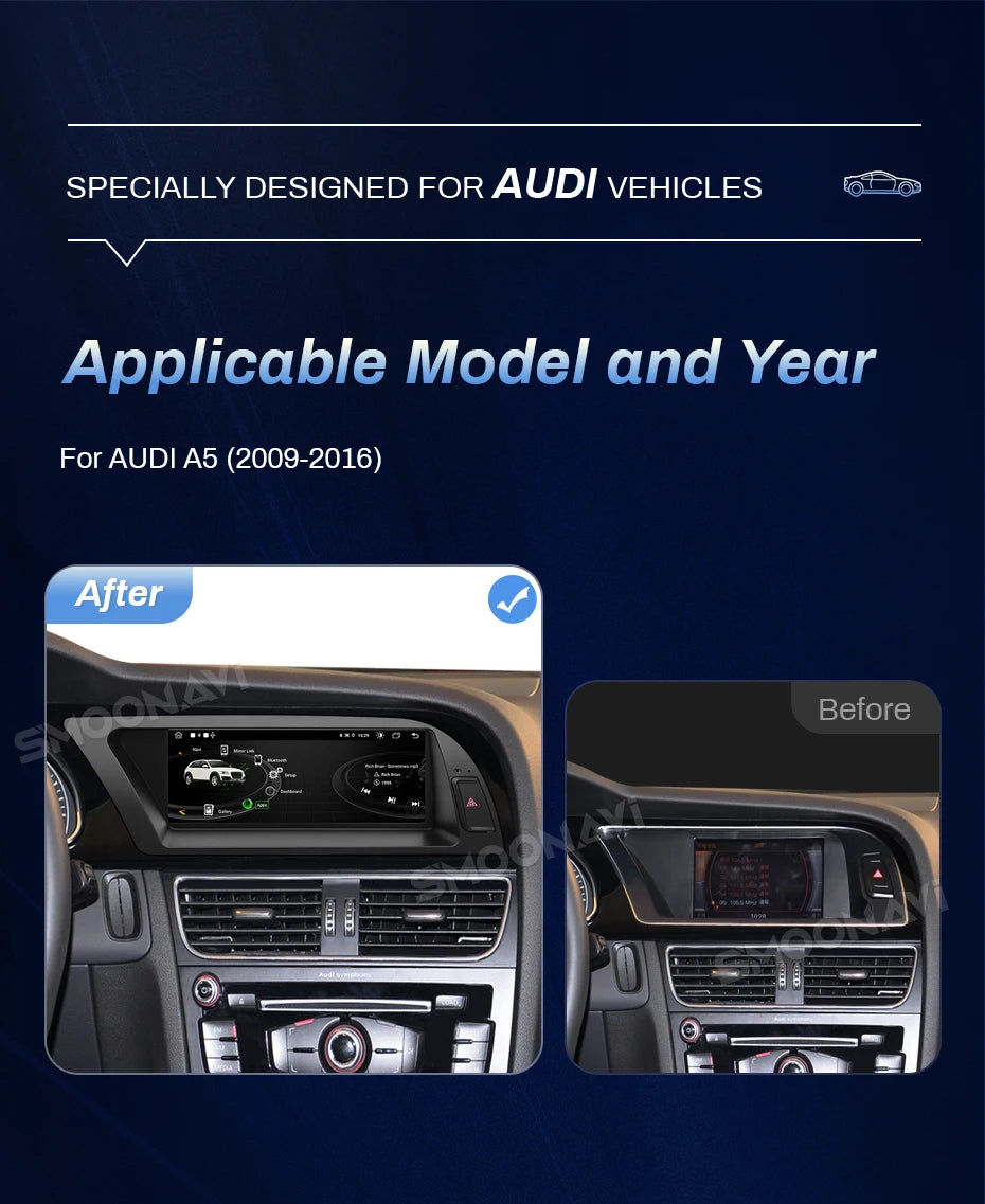 8.8" CarPlay Android Auto for Audi A5 2009-2016