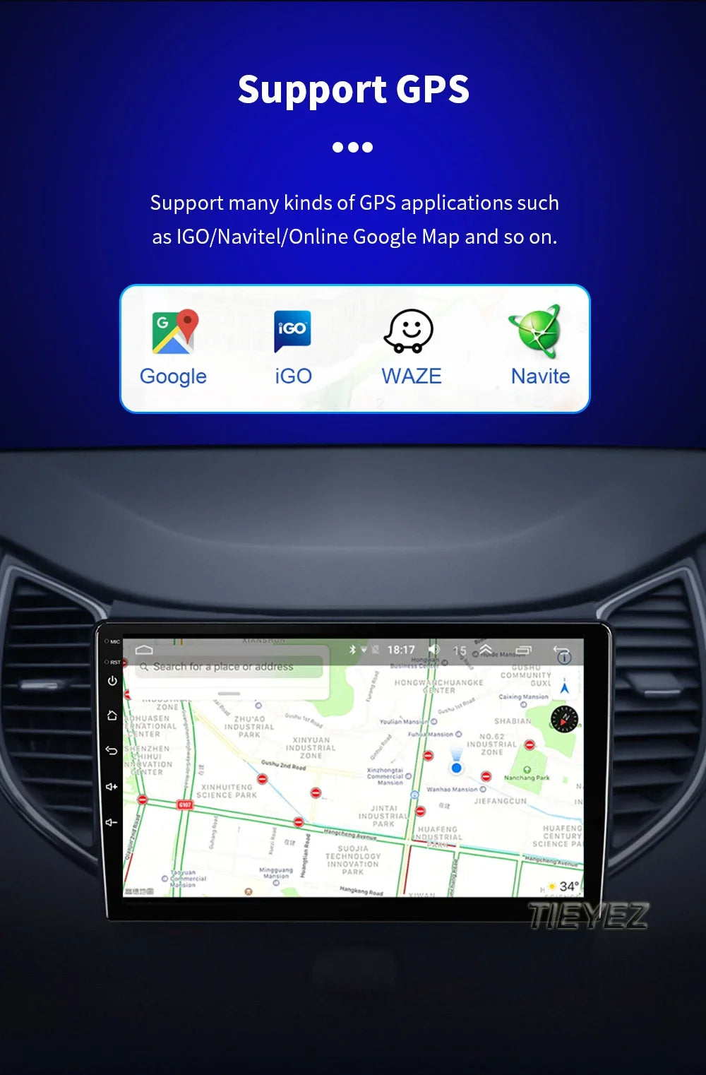 Radio Carplay Android 14 Toyota Yaris 2012-2017 9" GPS WiFi