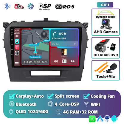 Autoradio 9" Android 14 Carplay para Suzuki Vitara 2015-2019, GPS WiFi+4G