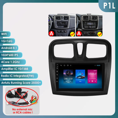 Autoradio 9" Android 13 for Dacia/Renault Logan 2 and Sandero 2012-2019, Multimedia GPS Stereo 4G, Carplay 2 Din