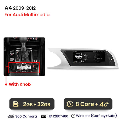 CarPlay Android Auto 8.8" 1 Din for Audi A4L 2009-2016