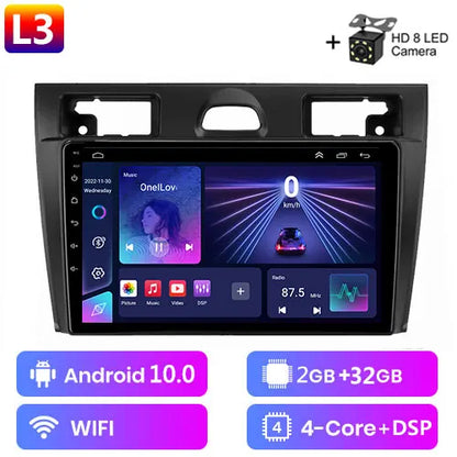 Radio Android 12 CarPlay, 9" 2 Din per Ford Fiesta MK6 2002-2008