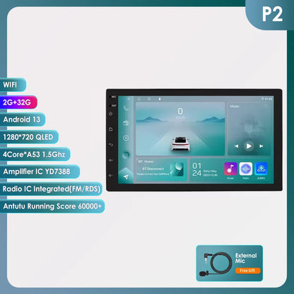 OSSURET 7" 2 Din Android 12 CarPlay Autoradio Universale Autoradio