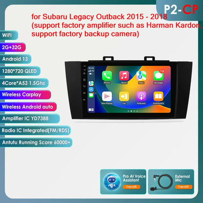 Android 9" 2DIN CarPlay radio for Subaru Legacy 2015-2018