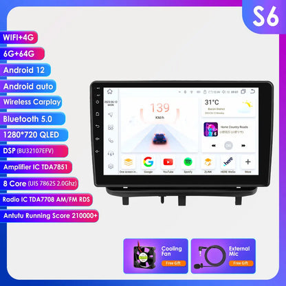 Autoradio 9'' 2Din Android 13 per Opel Corsa D 2007-2013 - CarPlay, GPS, 4G, Wi-Fi, 8 GB+128 GB