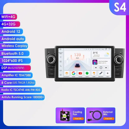 CarPlay e Android Auto 7" per Fiat Grande Punto 2007-2012