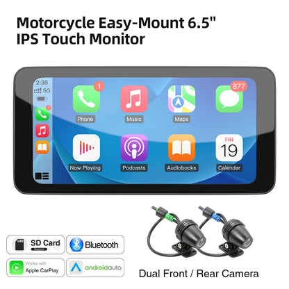 Monitor 6.5" IPX67 CarPlay Moto Android Auto